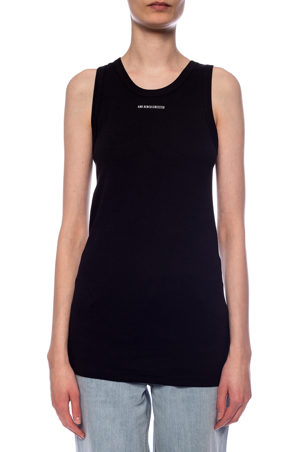 最終価格　ANN DEMEULEMEESTER ロゴプリント タンクトップ 最終価格 ANN DEMEULEMEESTER ロゴプリント タンクトップ 最終